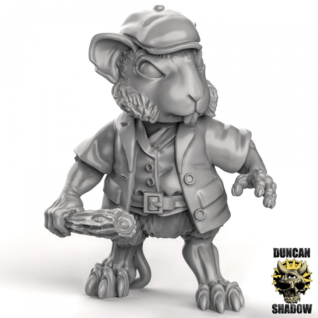 Mouse Barbarian Miniature | C - Tabletop RPG & D&D miniature. Perfect for wargaming & collectors