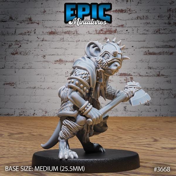 Mouse Folk Raiders Miniature | 3668 - Tabletop RPG & D&D miniature. Perfect for wargaming & collectors