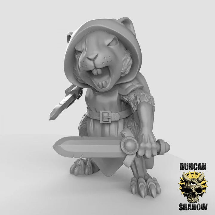 Mouse Ranger Miniature | C - Tabletop RPG & D&D miniature. Perfect for wargaming & collectors