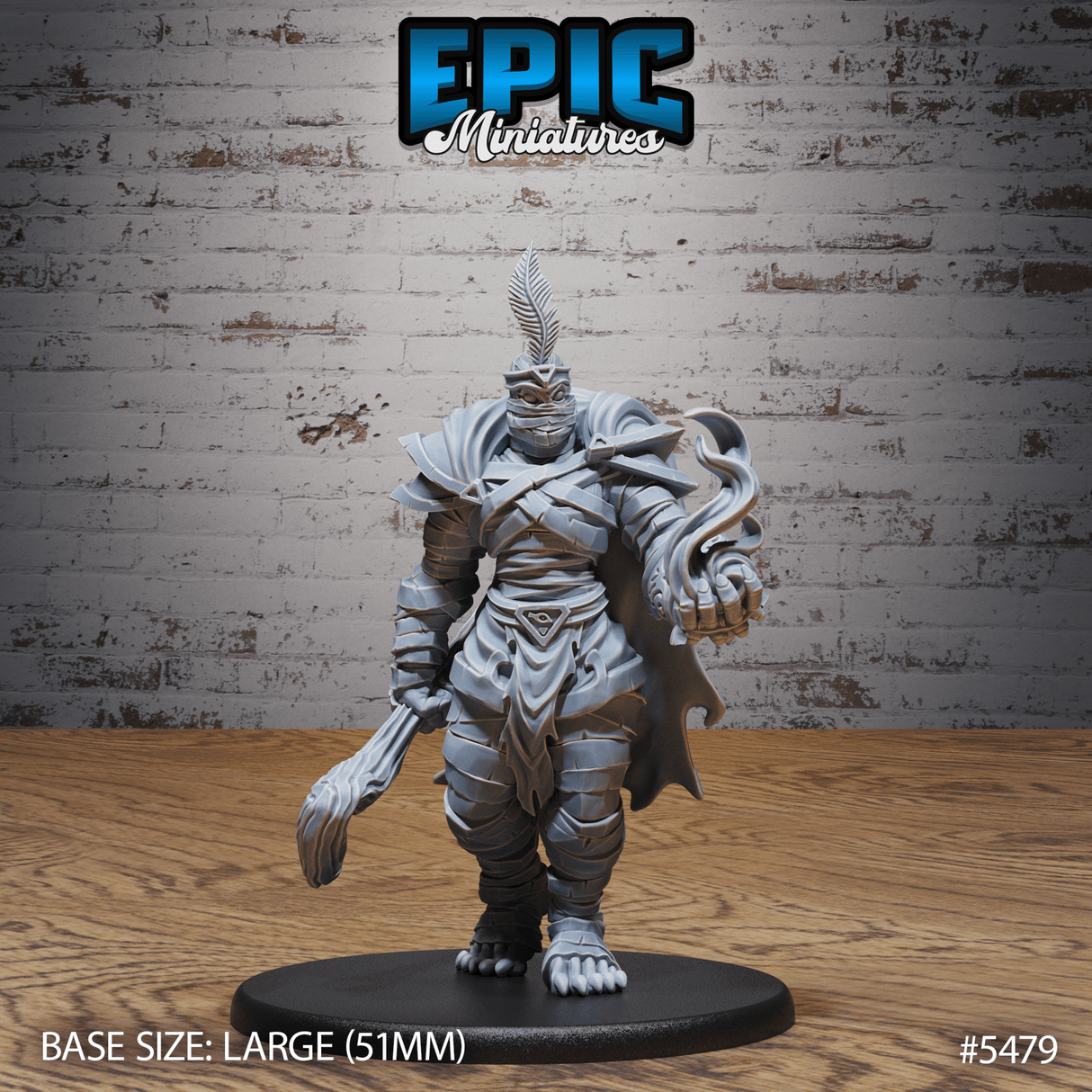 Mummy Champion Miniature | B - Tabletop RPG & D&D miniature. Perfect for wargaming & collectors
