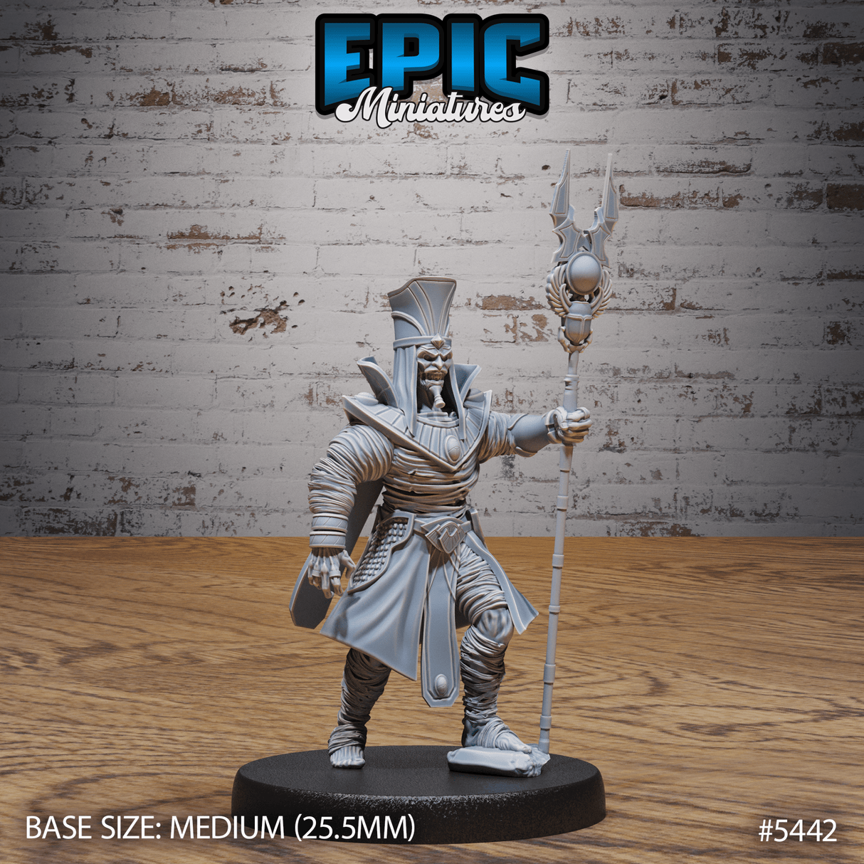 Mummy Lord Miniature | C - Tabletop RPG & D&D miniature. Perfect for wargaming & collectors