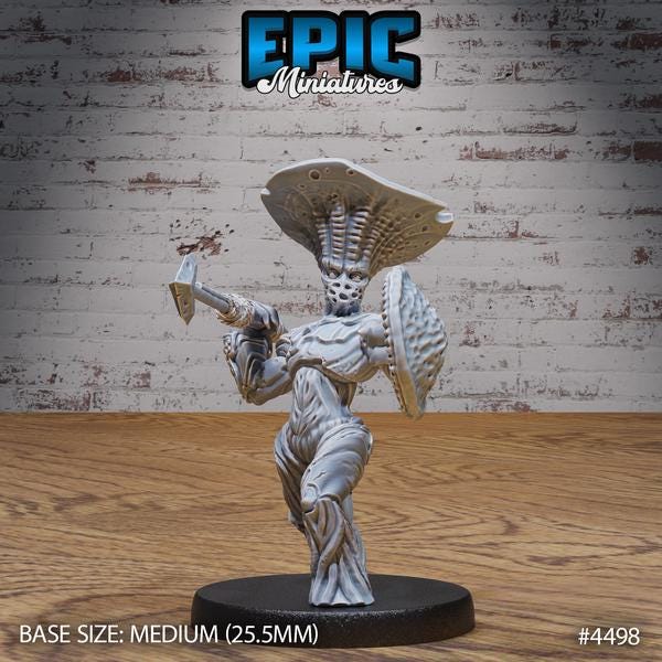 Mushroom Folk Miniature | 4498 - Tabletop RPG & D&D miniature. Perfect for wargaming & collectors