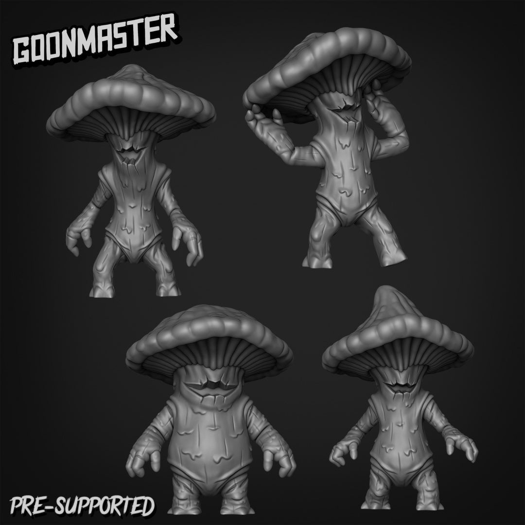 Mushroom Men Miniature | Set of 4 - Tabletop RPG & D&D miniature. Perfect for wargaming & collectors