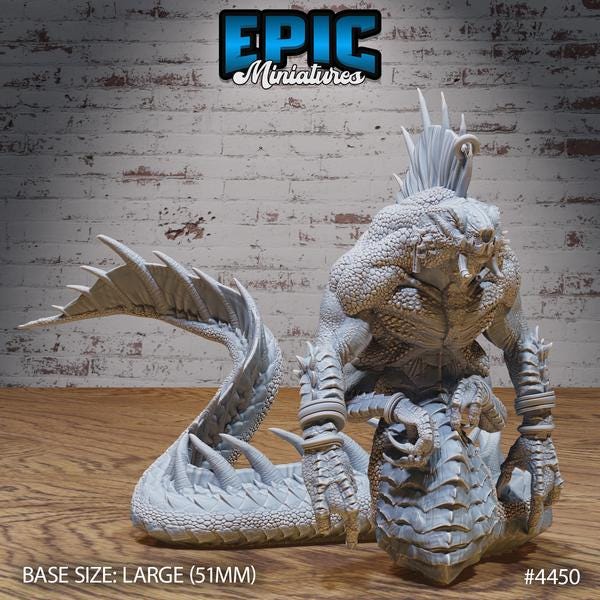 Naga Savages Miniature | 4450 - Tabletop RPG & D&D miniature. Perfect for wargaming & collectors