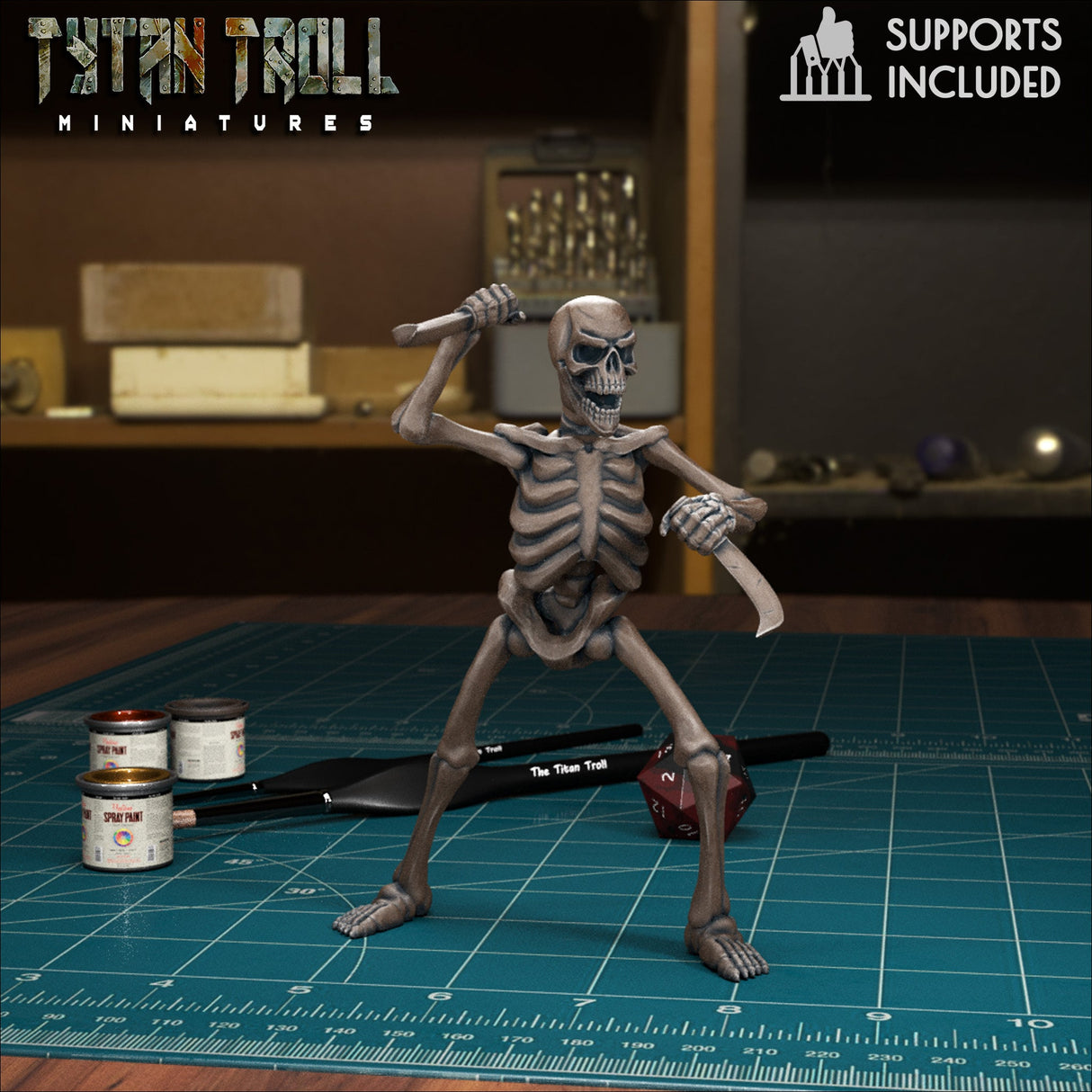 Naked Skeleton Miniature | C - Tabletop RPG & D&D miniature. Perfect for wargaming & collectors