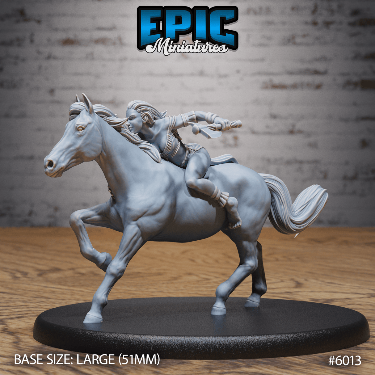 Native indian Horse riders Miniature | 6013 (horse with rider) - Tabletop RPG & D&D miniature. Perfect for wargaming & collectors
