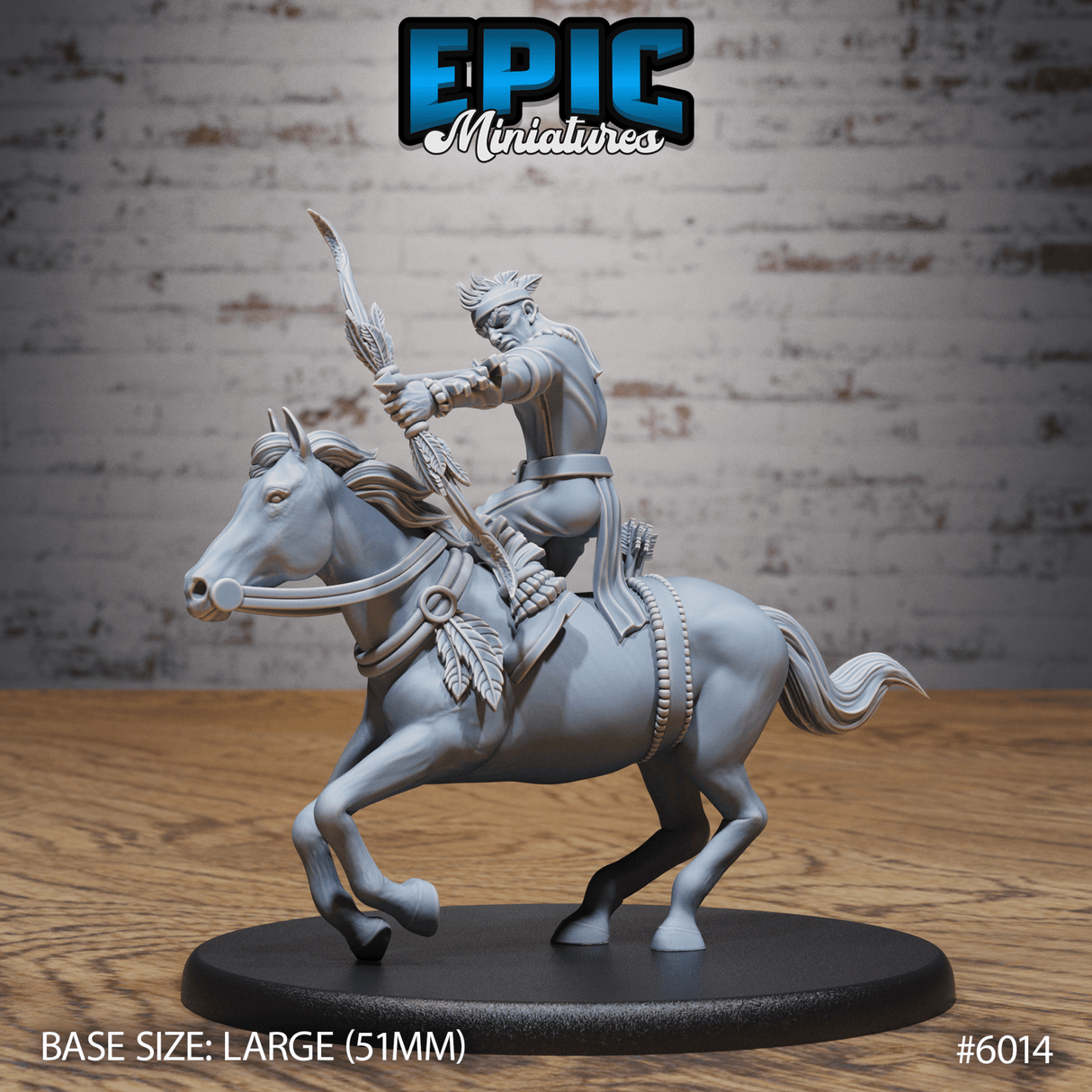 Native indian Horse riders Miniature | 6014 (horse with rider) - Tabletop RPG & D&D miniature. Perfect for wargaming & collectors