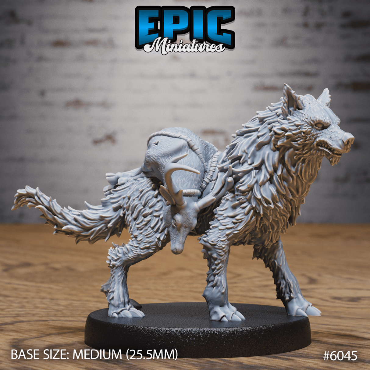 Native indian Wolf Riders Miniature | 6045 (Wolf) - Tabletop RPG & D&D miniature. Perfect for wargaming & collectors