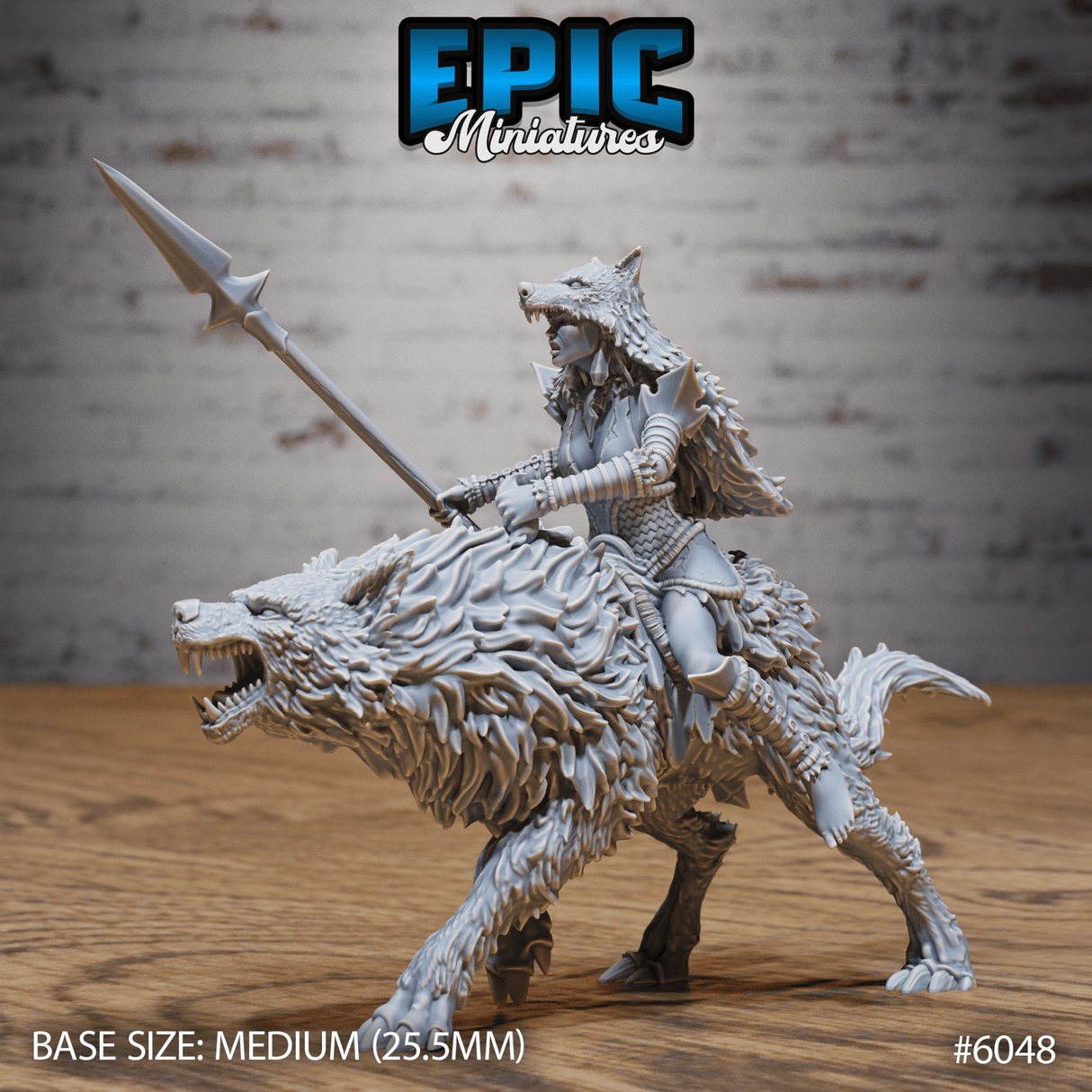 Native indian Wolf Riders Miniature | 6048 - Tabletop RPG & D&D miniature. Perfect for wargaming & collectors