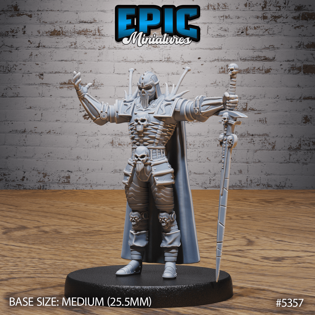 Necro Knight Miniature | A - Tabletop RPG & D&D miniature. Perfect for wargaming & collectors