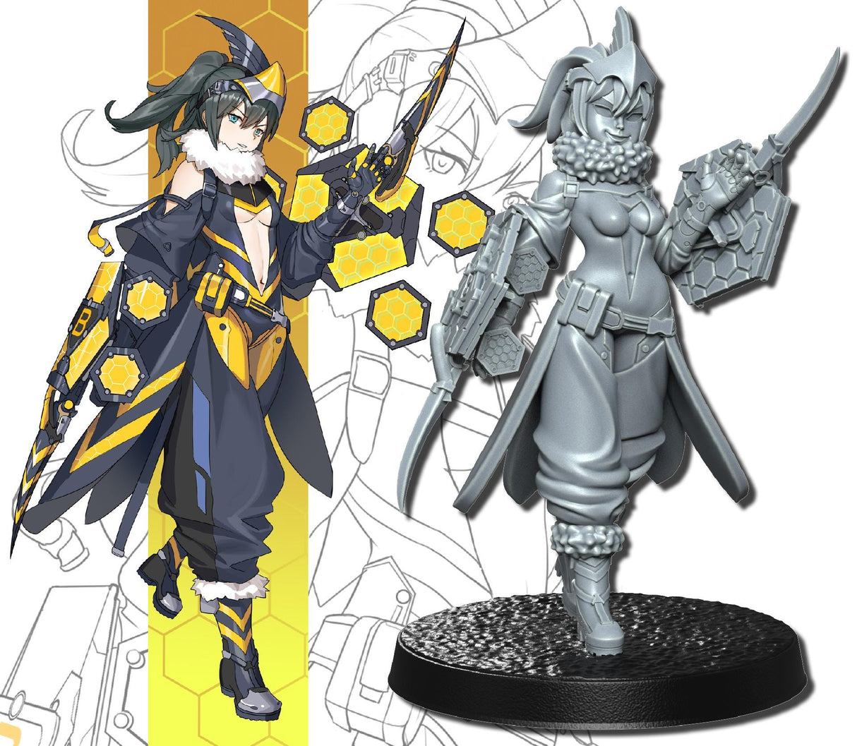 Neo warrior Miniature | Warrior 3 - Tabletop RPG & D&D miniature. Perfect for wargaming & collectors