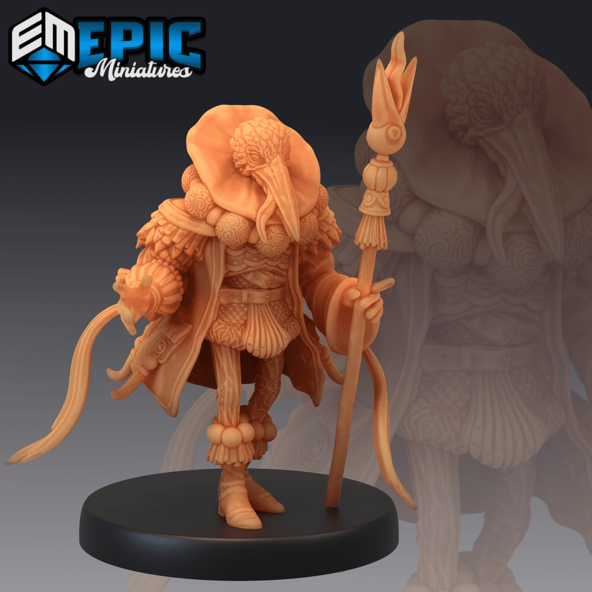 Noble Crane Miniature | A - Tabletop RPG & D&D miniature. Perfect for wargaming & collectors