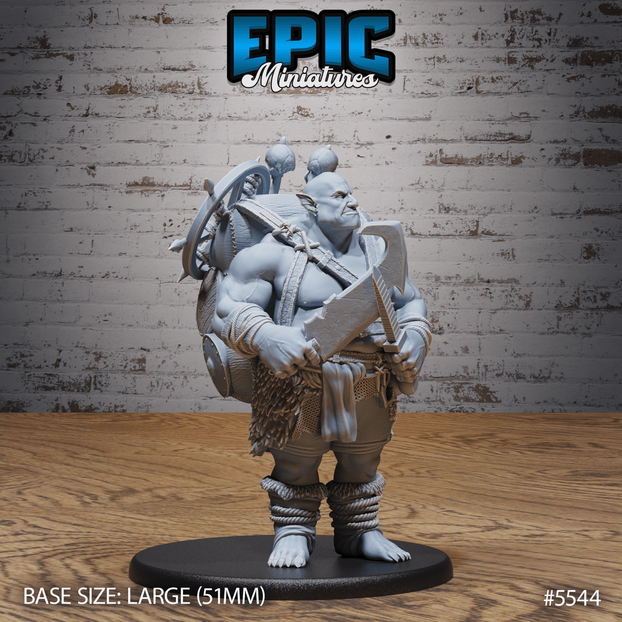 Ogre Butcher Miniature | A - Tabletop RPG & D&D miniature. Perfect for wargaming & collectors