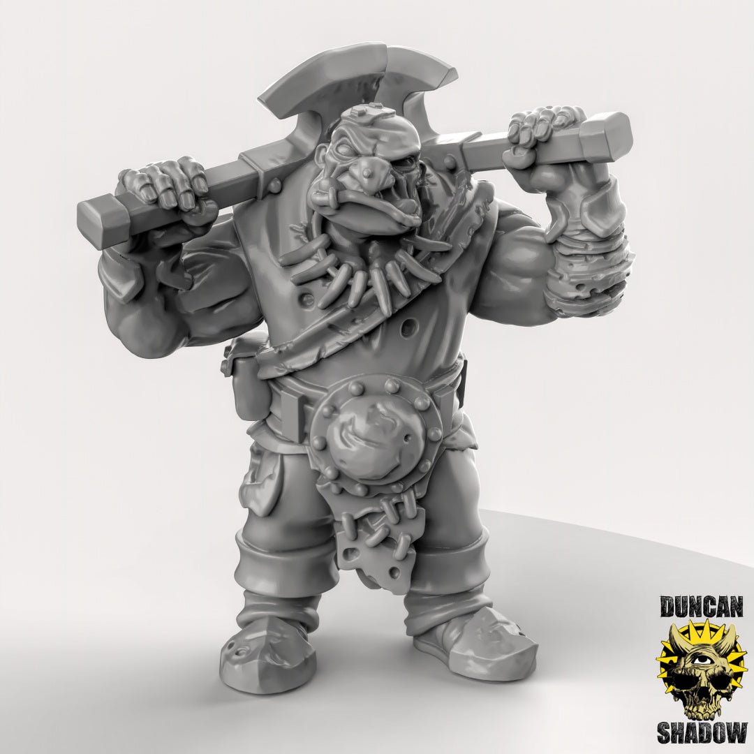 Ogre Duel wielding Miniature | C - Tabletop RPG & D&D miniature. Perfect for wargaming & collectors