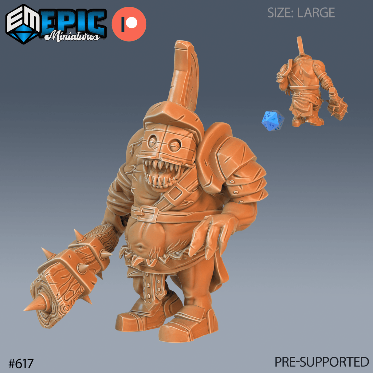 Ogre Miniature | B - Tabletop RPG & D&D miniature. Perfect for wargaming & collectors