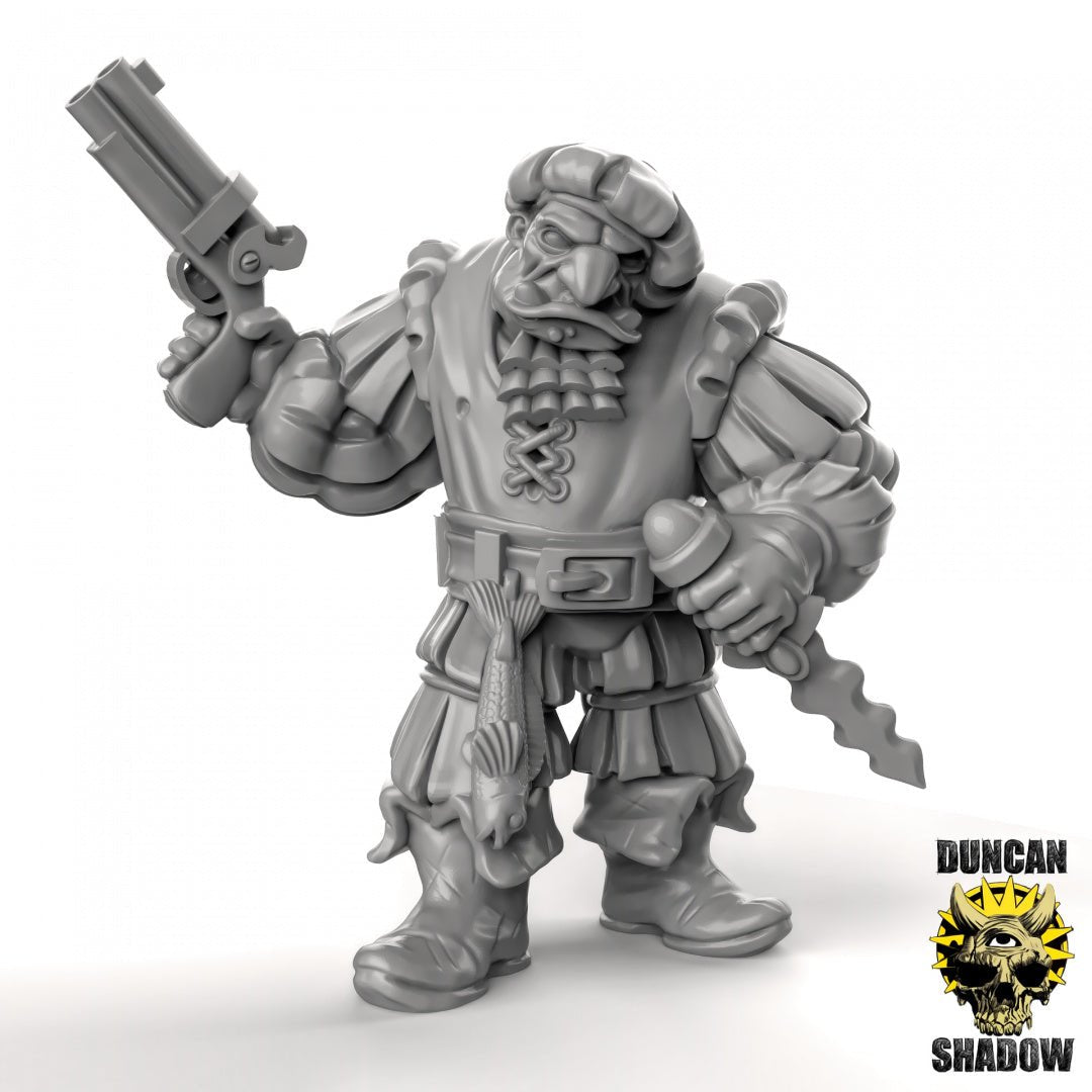 Ogre with Guns Miniature | C - Tabletop RPG & D&D miniature. Perfect for wargaming & collectors