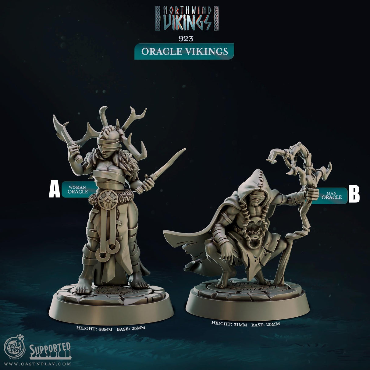 Oracle Vikings Miniature | A - Tabletop RPG & D&D miniature. Perfect for wargaming & collectors
