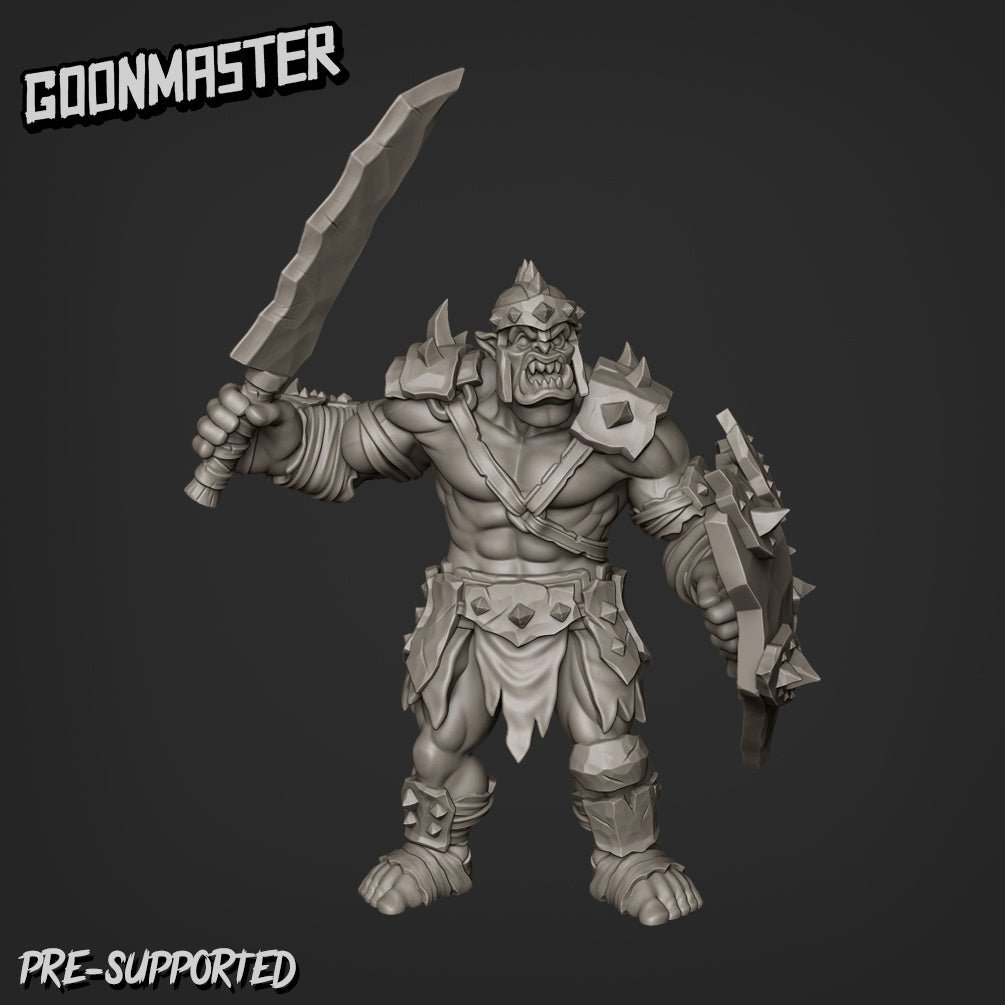 Orc Fighter Miniature | A - Tabletop RPG & D&D miniature. Perfect for wargaming & collectors