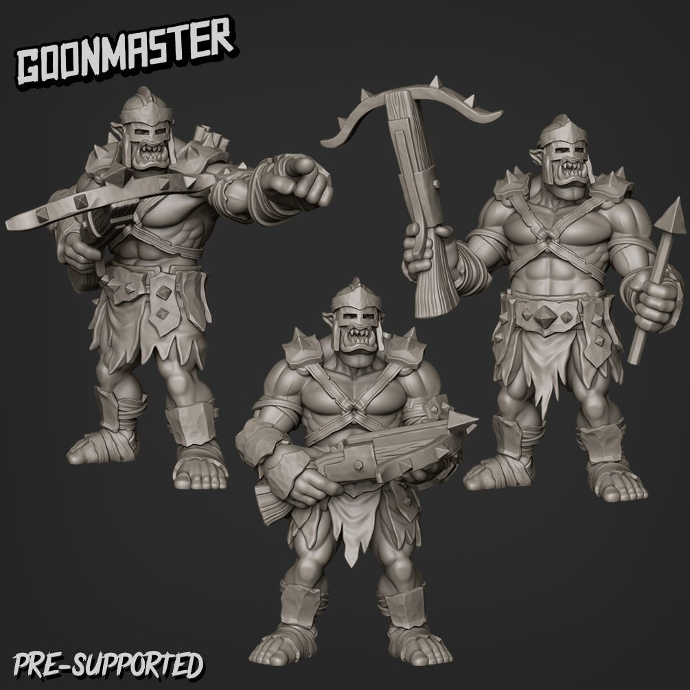 Orc crossbowmen Miniature | Set of 3 - Tabletop RPG & D&D miniature. Perfect for wargaming & collectors
