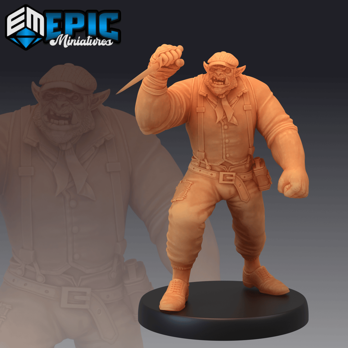Orc Henchman Miniature | B - Tabletop RPG & D&D miniature. Perfect for wargaming & collectors