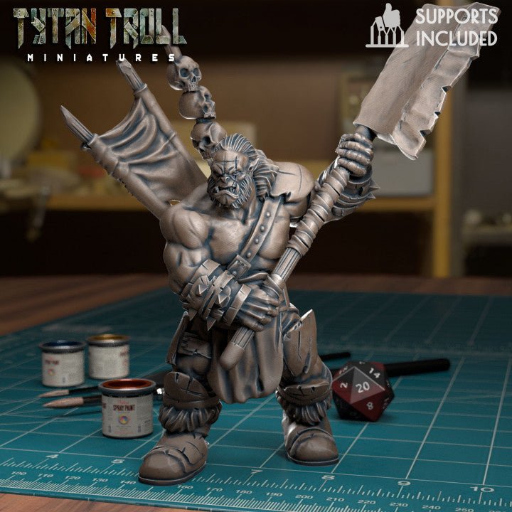 Orc Raiders Miniature | E - Tabletop RPG & D&D miniature. Perfect for wargaming & collectors