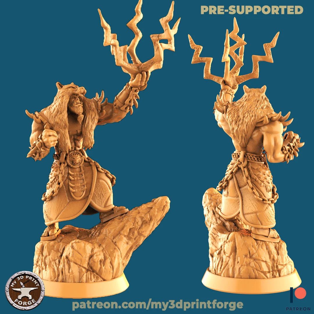 Orc Shaman Miniature | C - Tabletop RPG & D&D miniature. Perfect for wargaming & collectors