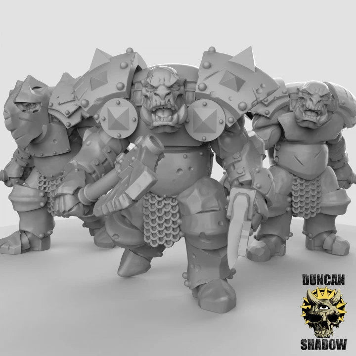 Orc Warboss Miniature | Set of 3 - Tabletop RPG & D&D miniature. Perfect for wargaming & collectors
