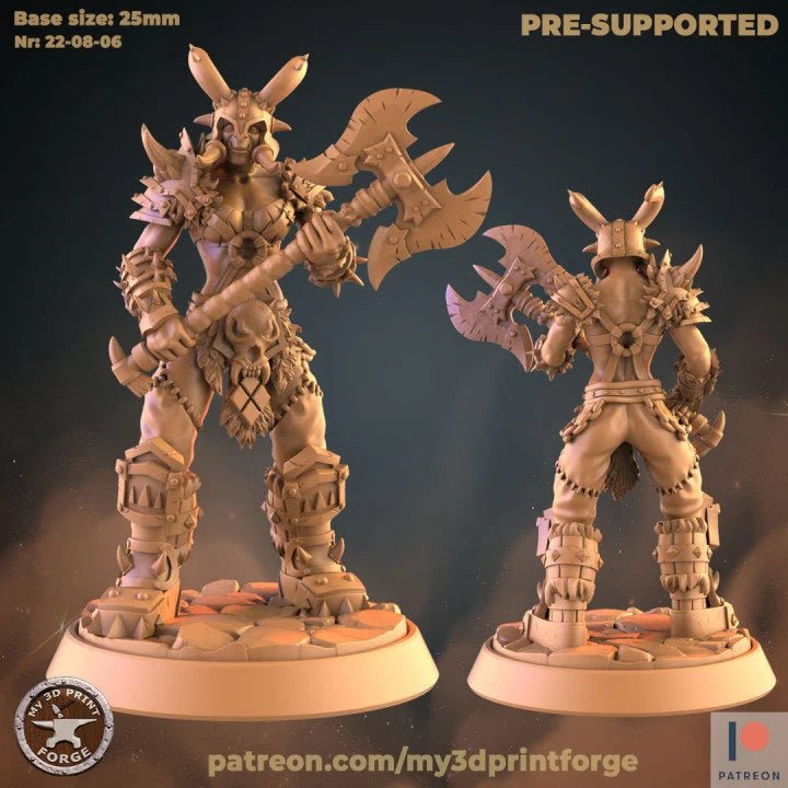 Orc Warrior Miniature | B - Tabletop RPG & D&D miniature. Perfect for wargaming & collectors
