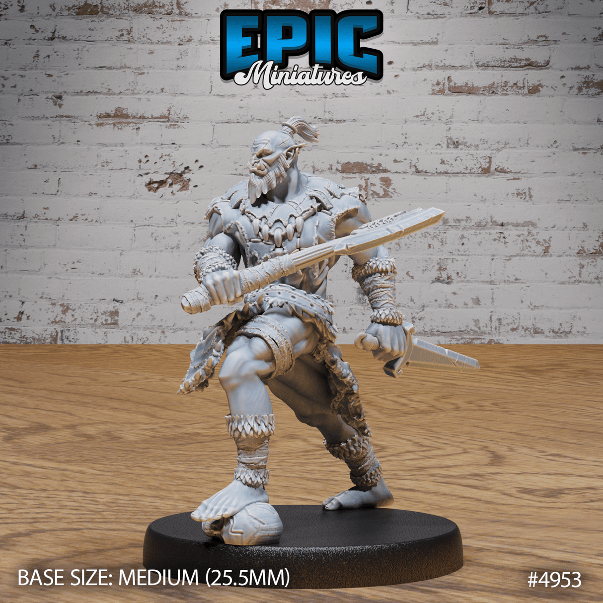 Orc Warrior Miniature | C - Tabletop RPG & D&D miniature. Perfect for wargaming & collectors