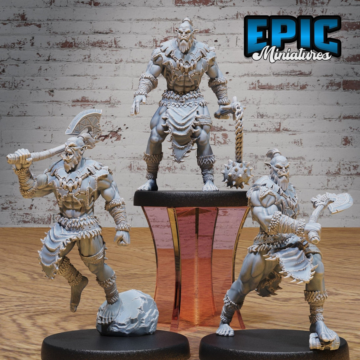 Orc Warrior Miniature | Set of 3 - Tabletop RPG & D&D miniature. Perfect for wargaming & collectors