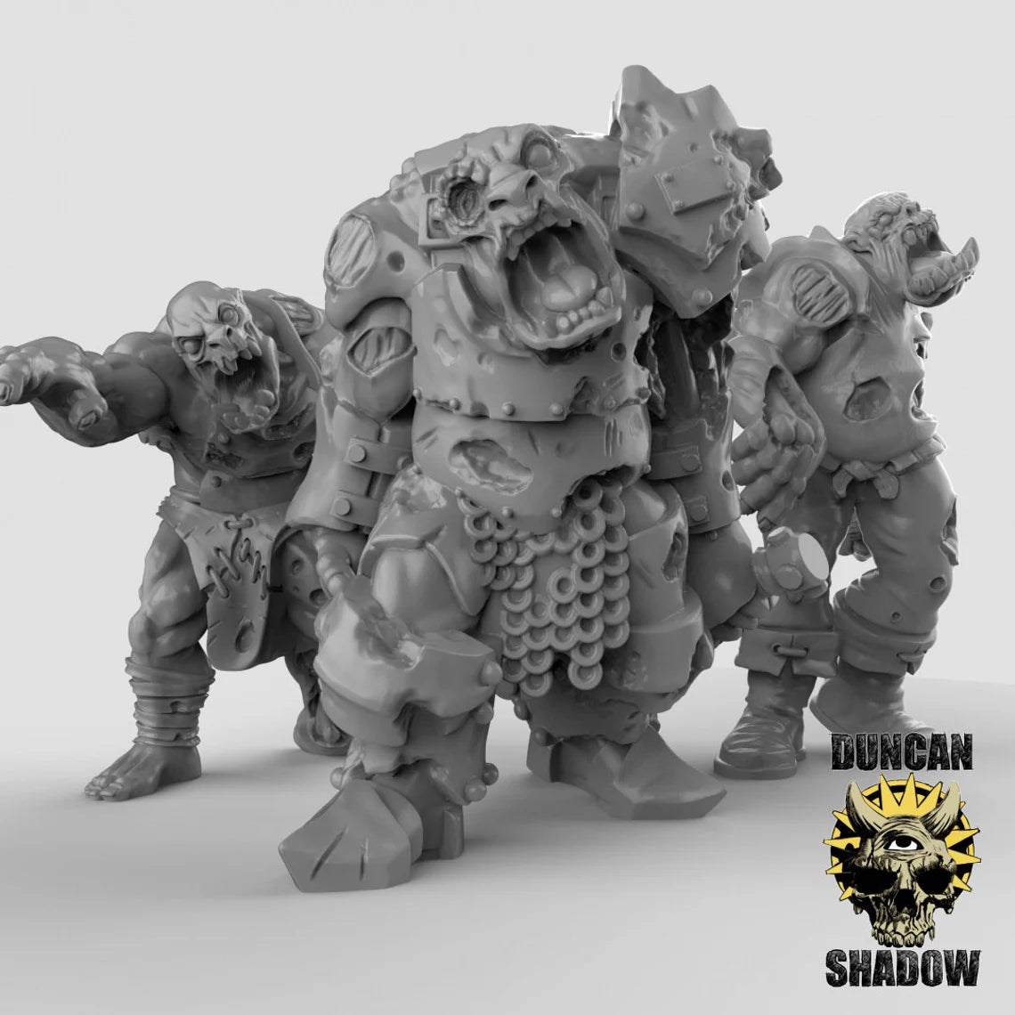 Orc Zombie Miniature | Set of 3 - Tabletop RPG & D&D miniature. Perfect for wargaming & collectors