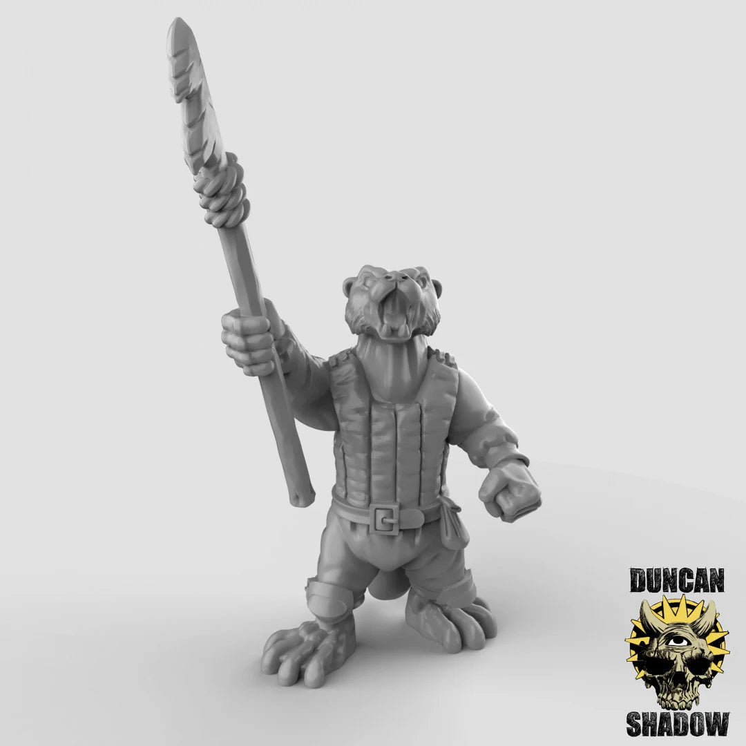 Otter Folk Miniature fishmen | B - Tabletop RPG & D&D miniature. Perfect for wargaming & collectors