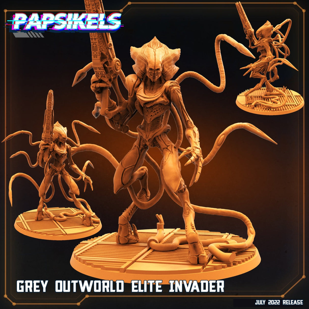 Outworld Alien Miniature | A - Tabletop RPG & D&D miniature. Perfect for wargaming & collectors