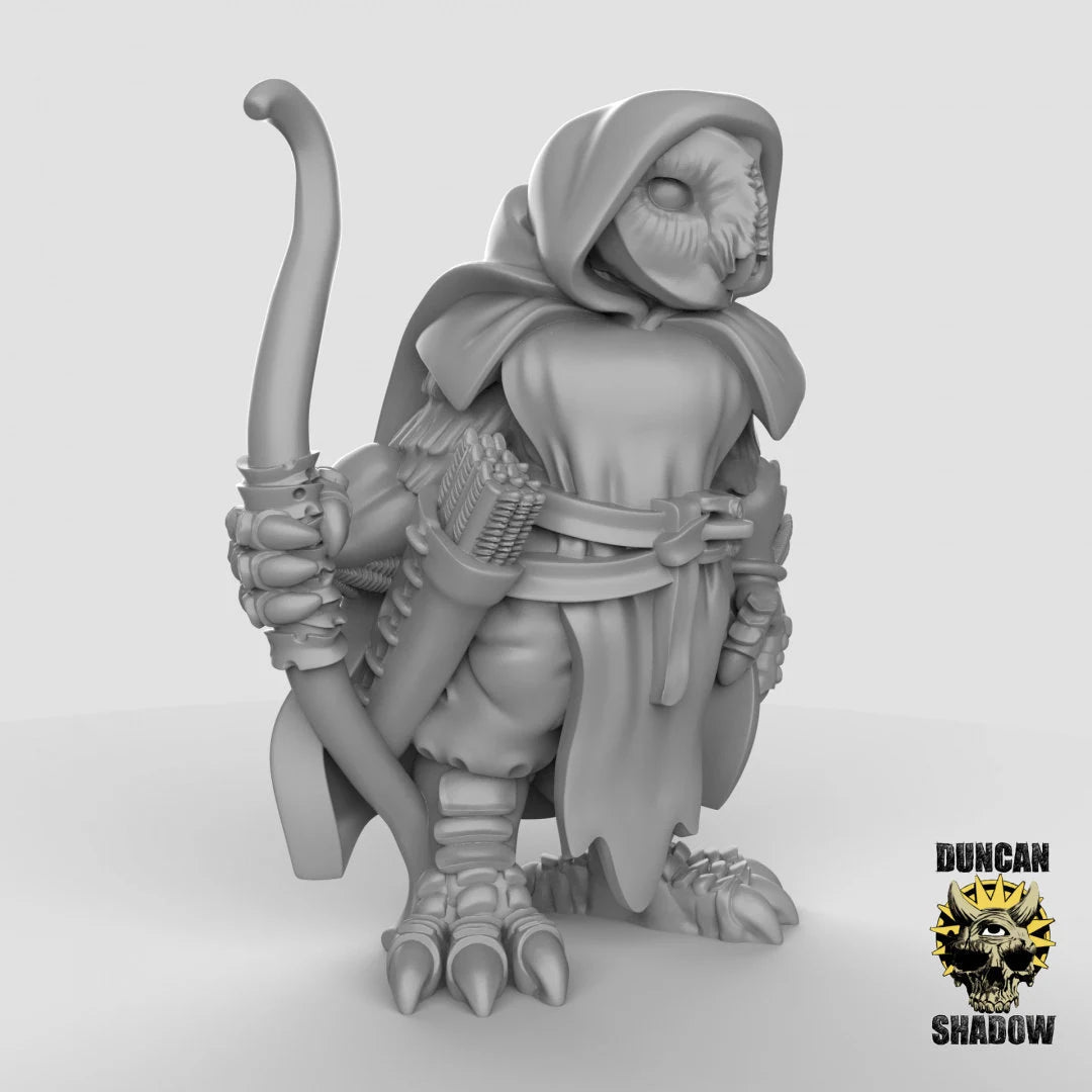 Owl Folk Archer Miniature | B - Tabletop RPG & D&D miniature. Perfect for wargaming & collectors