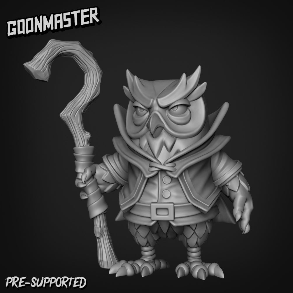 Owl Folk Fighter Paladin Wizard Miniature - I - 32mm