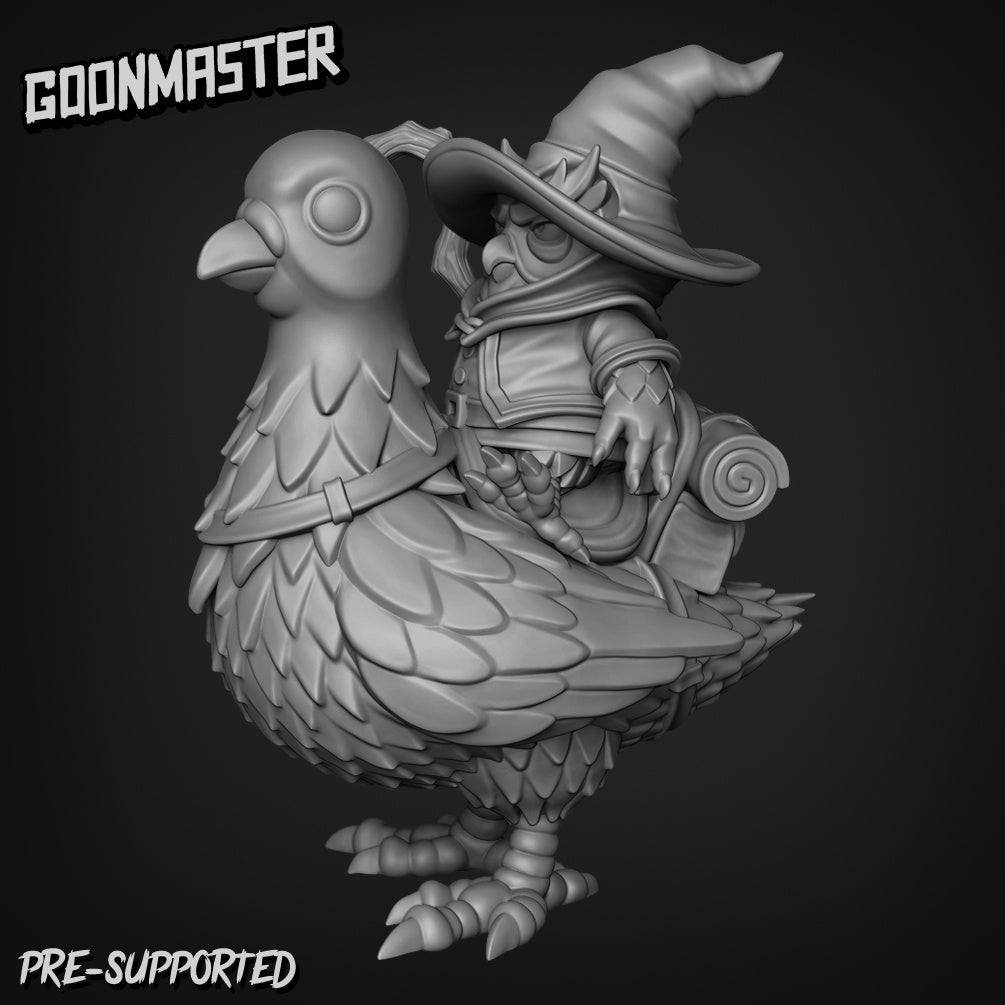 Owl Folk Mounted Rider Miniature | B - Tabletop RPG & D&D miniature. Perfect for wargaming & collectors
