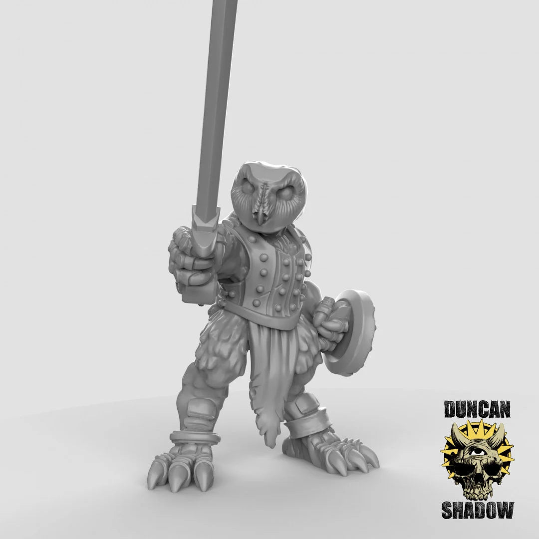 Owl Folk Warrior Miniature ranger | A - Tabletop RPG & D&D miniature. Perfect for wargaming & collectors