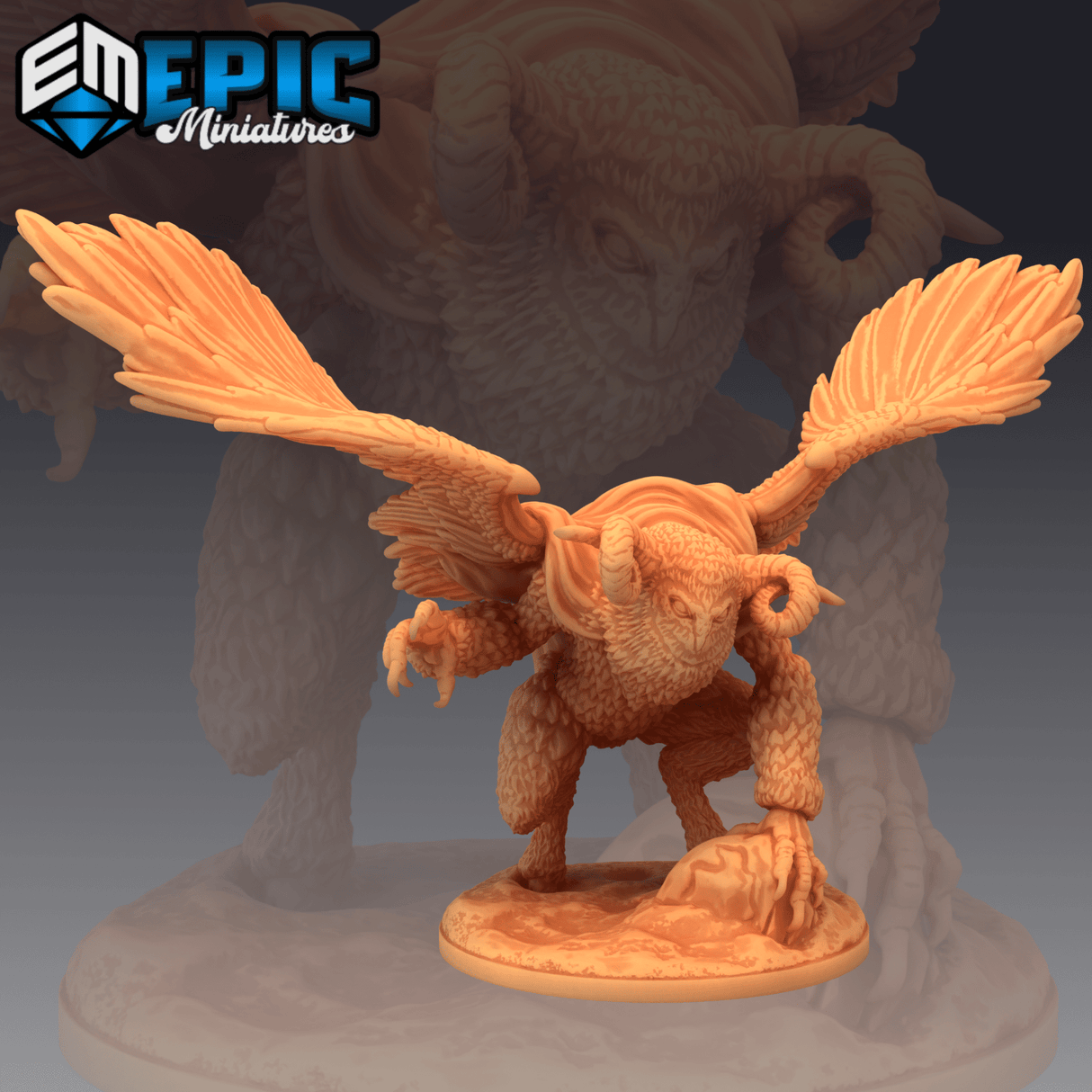 Owl Goddess Miniature winged | A - Tabletop RPG & D&D miniature. Perfect for wargaming & collectors