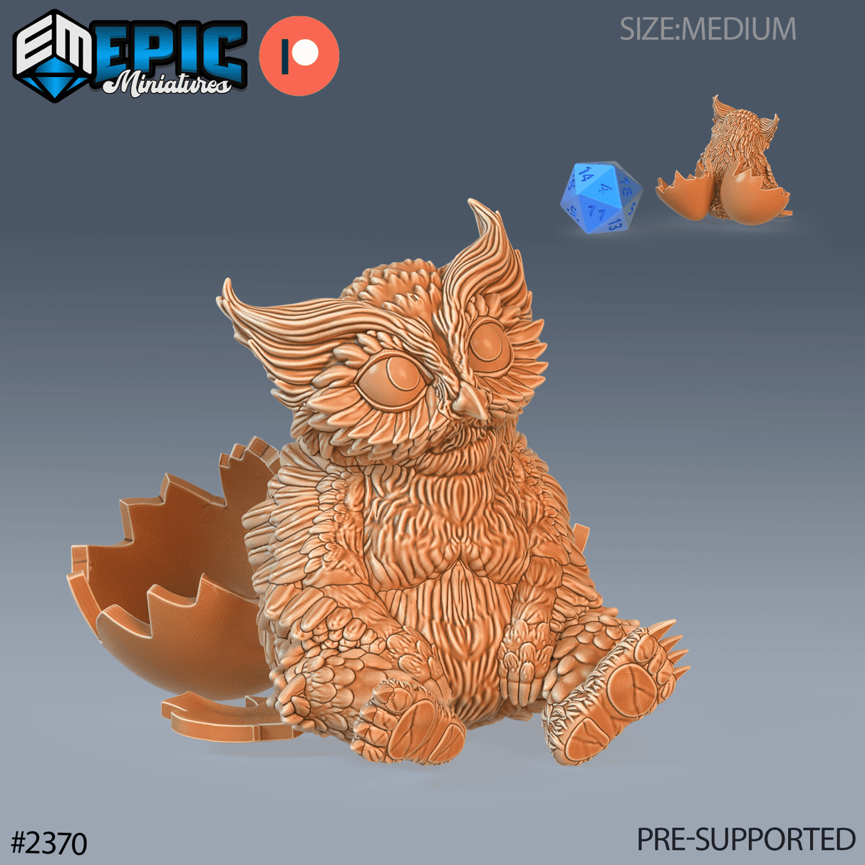 baby Owlbear Miniature | B - Tabletop RPG & D&D miniature. Perfect for wargaming & collectors