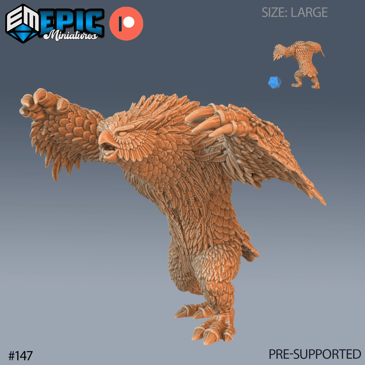 Owlbear Miniature | C - Tabletop RPG & D&D miniature. Perfect for wargaming & collectors