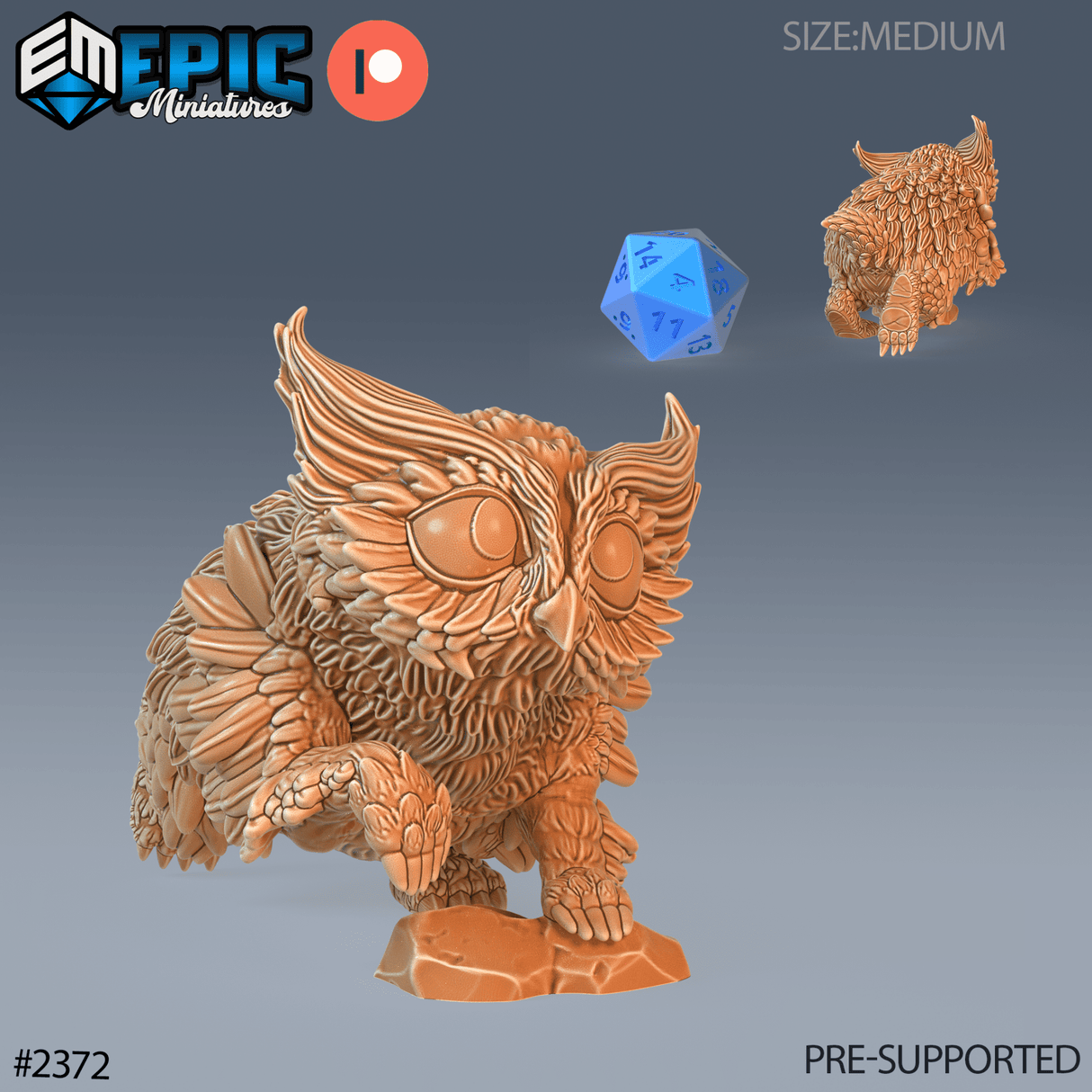 baby Owlbear Miniature | D - Tabletop RPG & D&D miniature. Perfect for wargaming & collectors