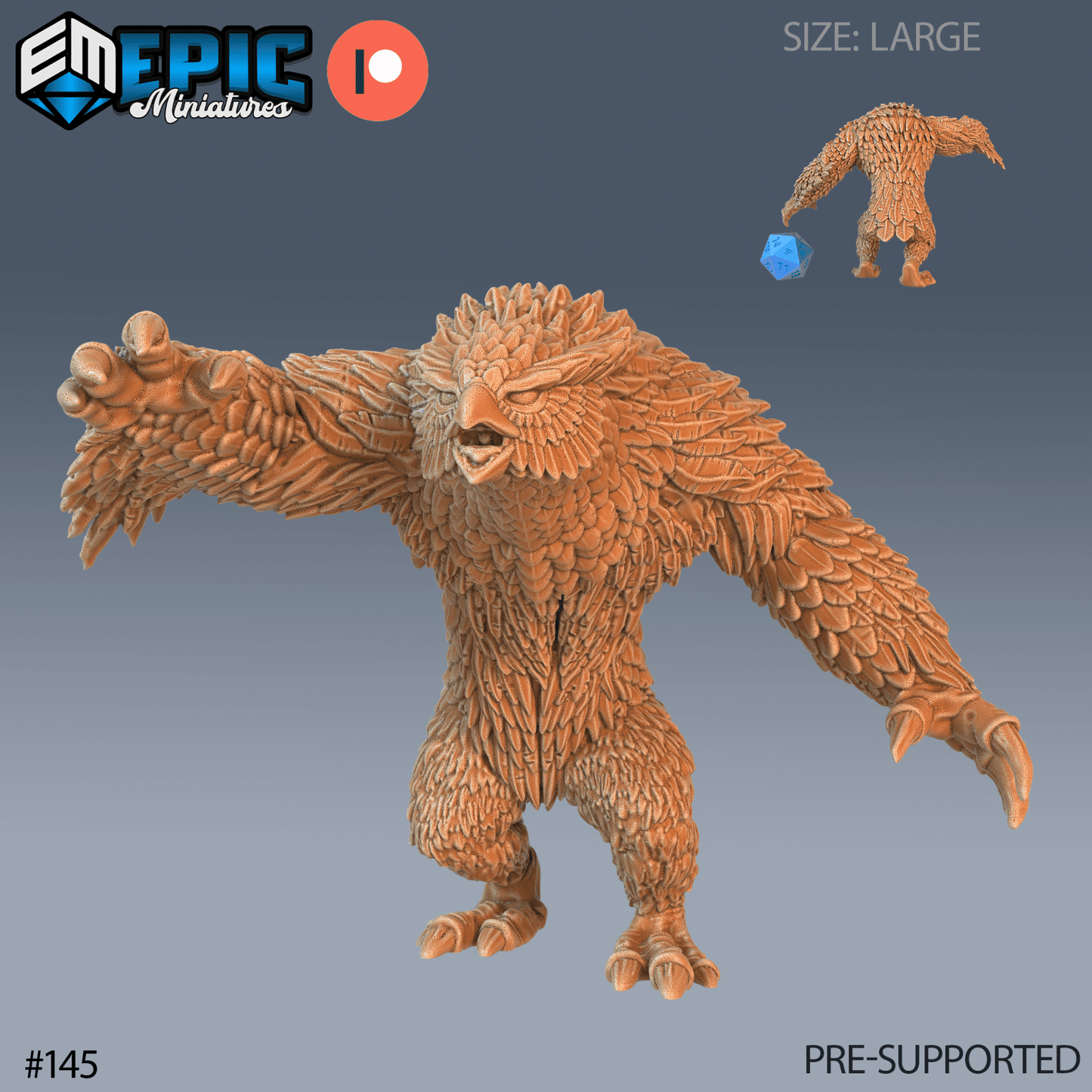 Owlbear Miniature - D - 28mm
