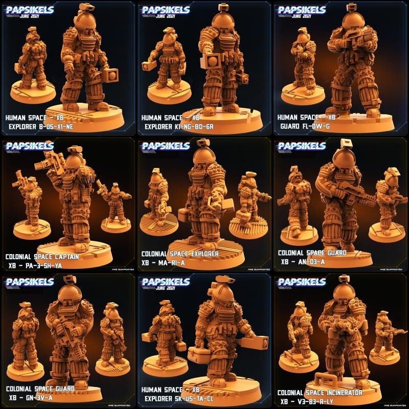 Papsikels Alien Artifact Explorers Miniature | Explorer A - Tabletop RPG & D&D miniature. Perfect for wargaming & collectors