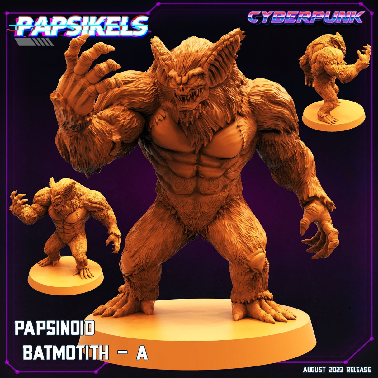 Papsinoid Batmotith Miniature | Batmotith A - Tabletop RPG & D&D miniature. Perfect for wargaming & collectors