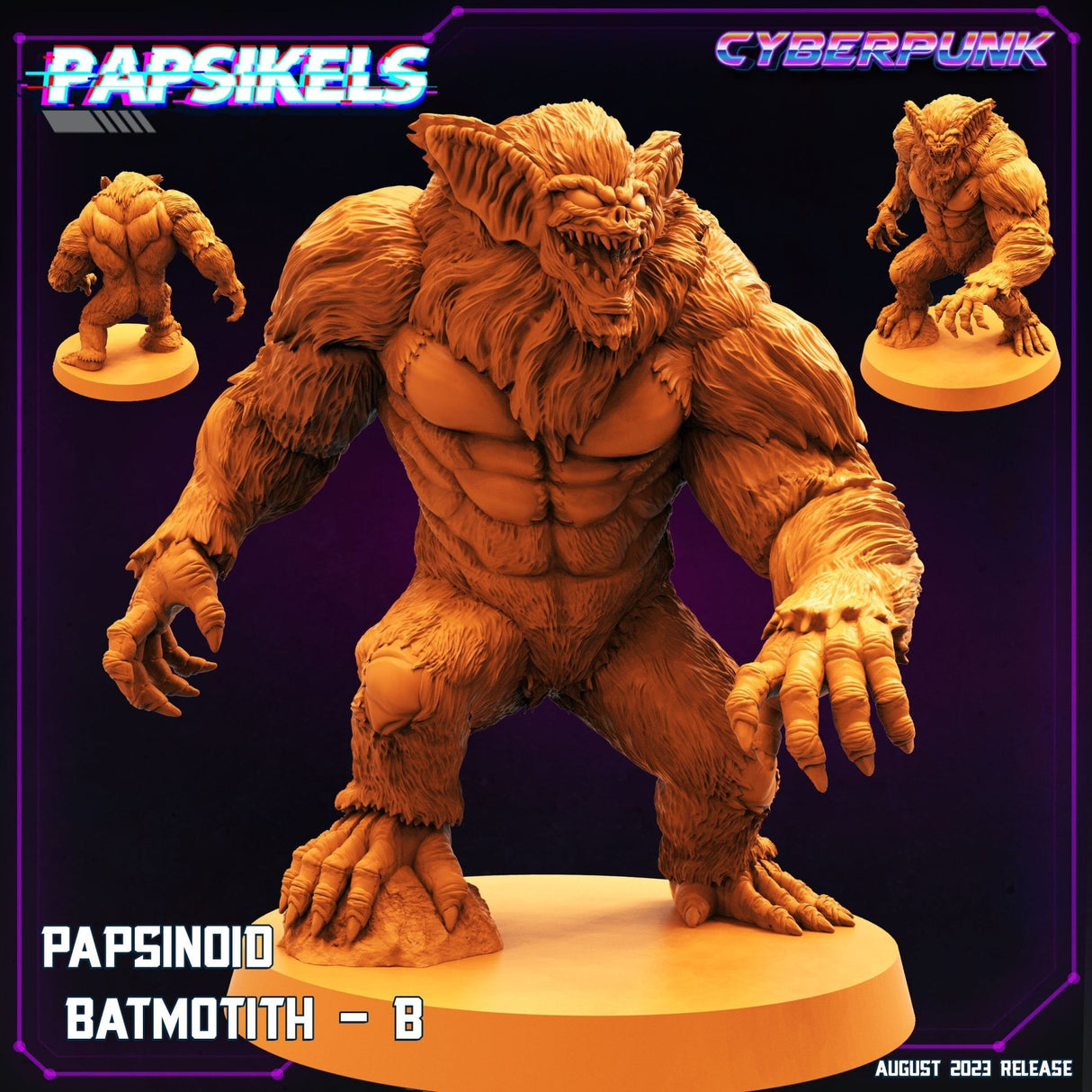 Papsinoid Batmotith Miniature | Batmotith B - Tabletop RPG & D&D miniature. Perfect for wargaming & collectors