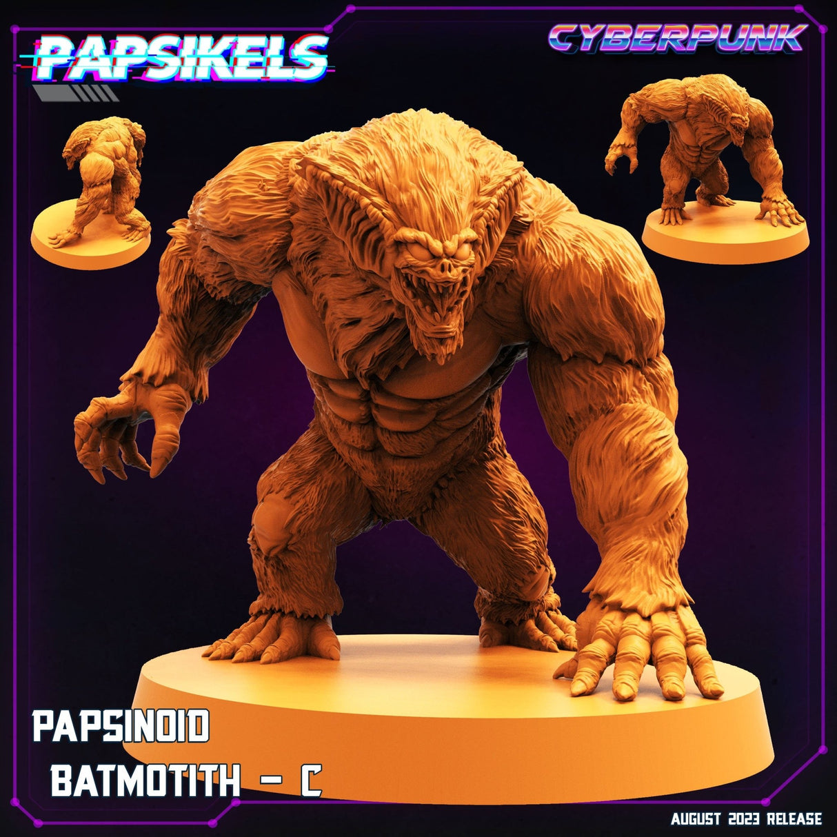 Papsinoid Batmotith Miniature | Batmotith C - Tabletop RPG & D&D miniature. Perfect for wargaming & collectors
