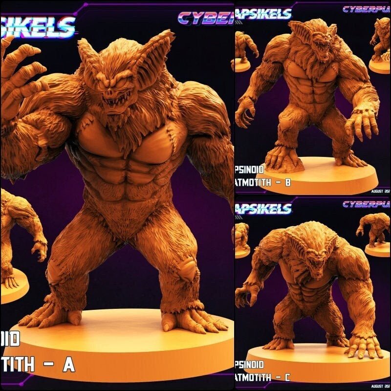 Papsinoid Batmotith Miniature | Full Set All Models - Tabletop RPG & D&D miniature. Perfect for wargaming & collectors