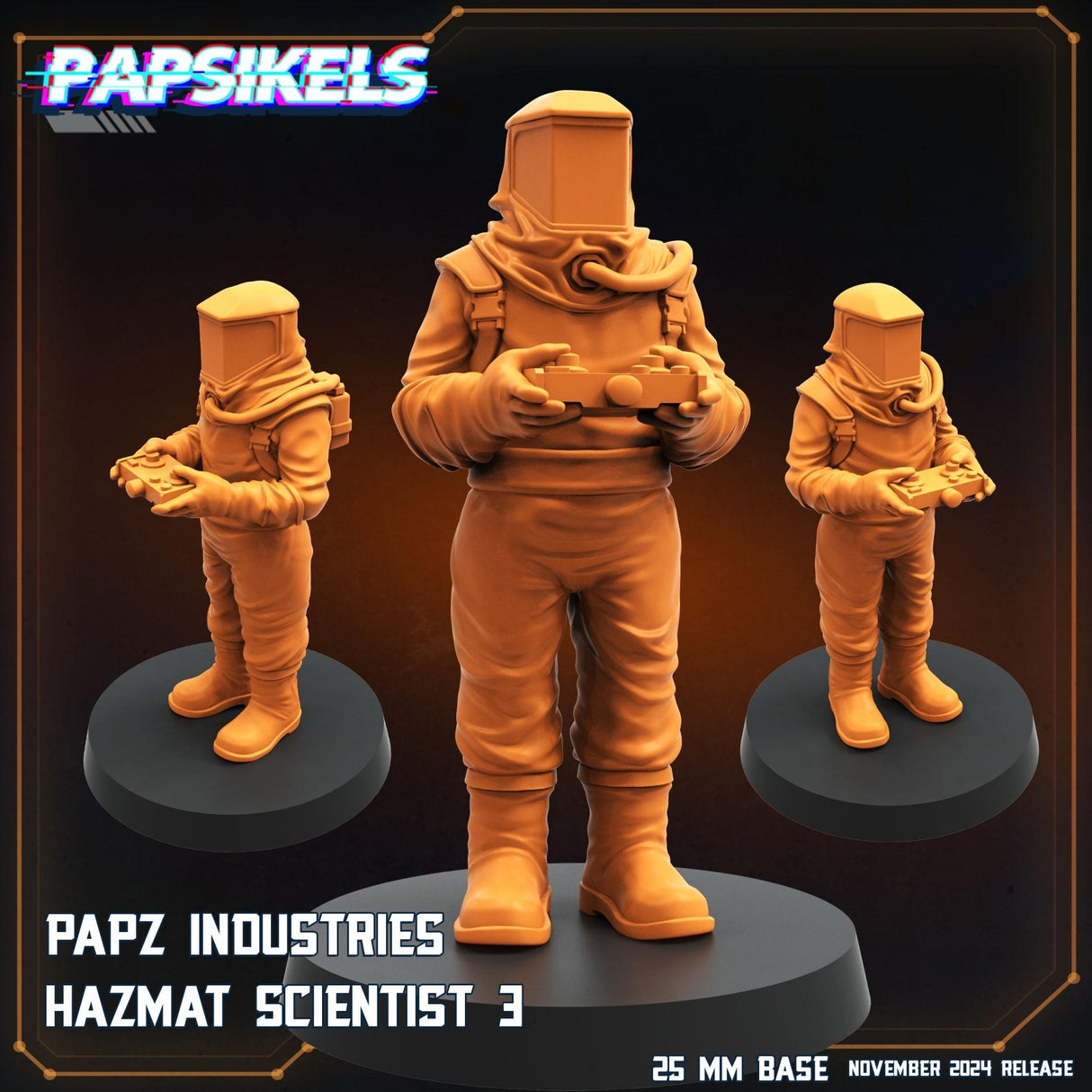 Papz Industries Hazmat Scientists Miniature | Scientist 3 - Tabletop RPG & D&D miniature. Perfect for wargaming & collectors