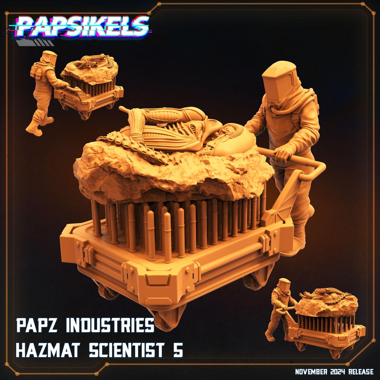 Papz Industries Hazmat Scientists Miniature | Scientist 5 - Tabletop RPG & D&D miniature. Perfect for wargaming & collectors