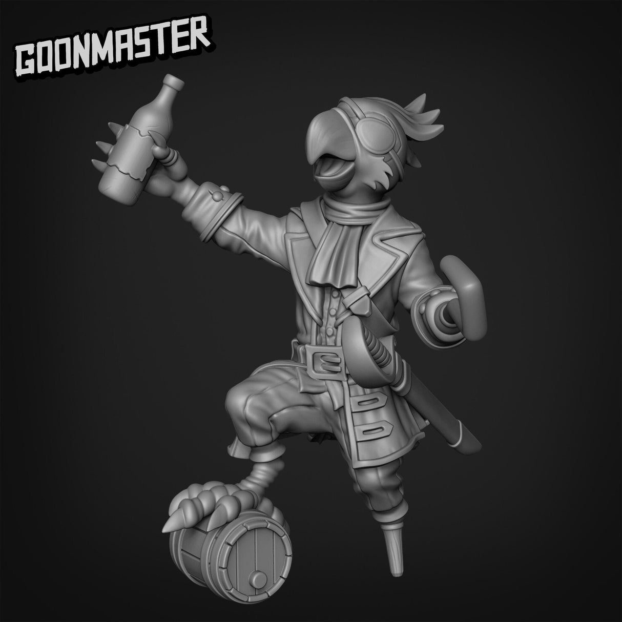 ParrotFolk Pirate Miniature | G0188 - Tabletop RPG & D&D miniature. Perfect for wargaming & collectors